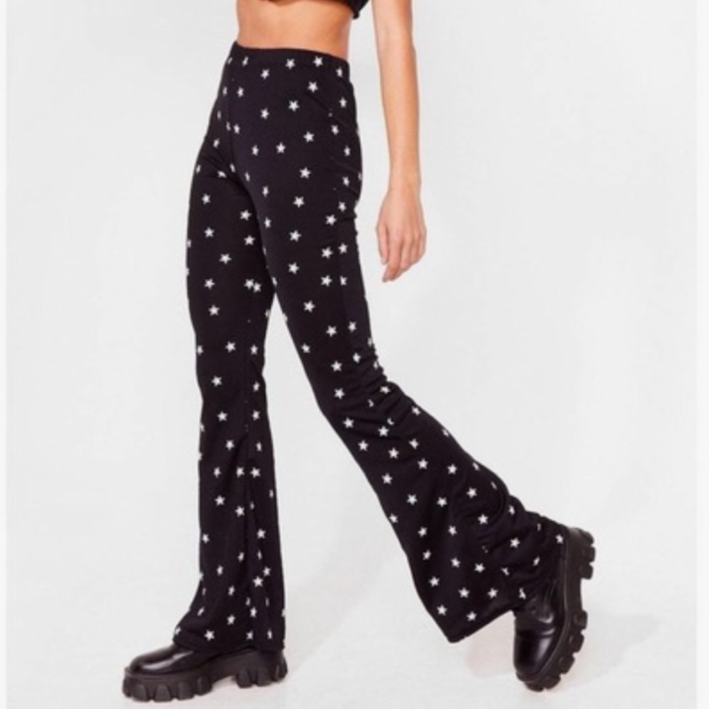 Nasty Gal High-Waisted Star Pants